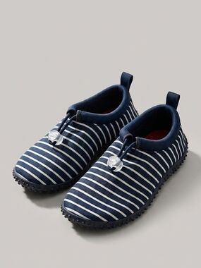 Striped Navy Kids Water Shoes with Toggle Closure